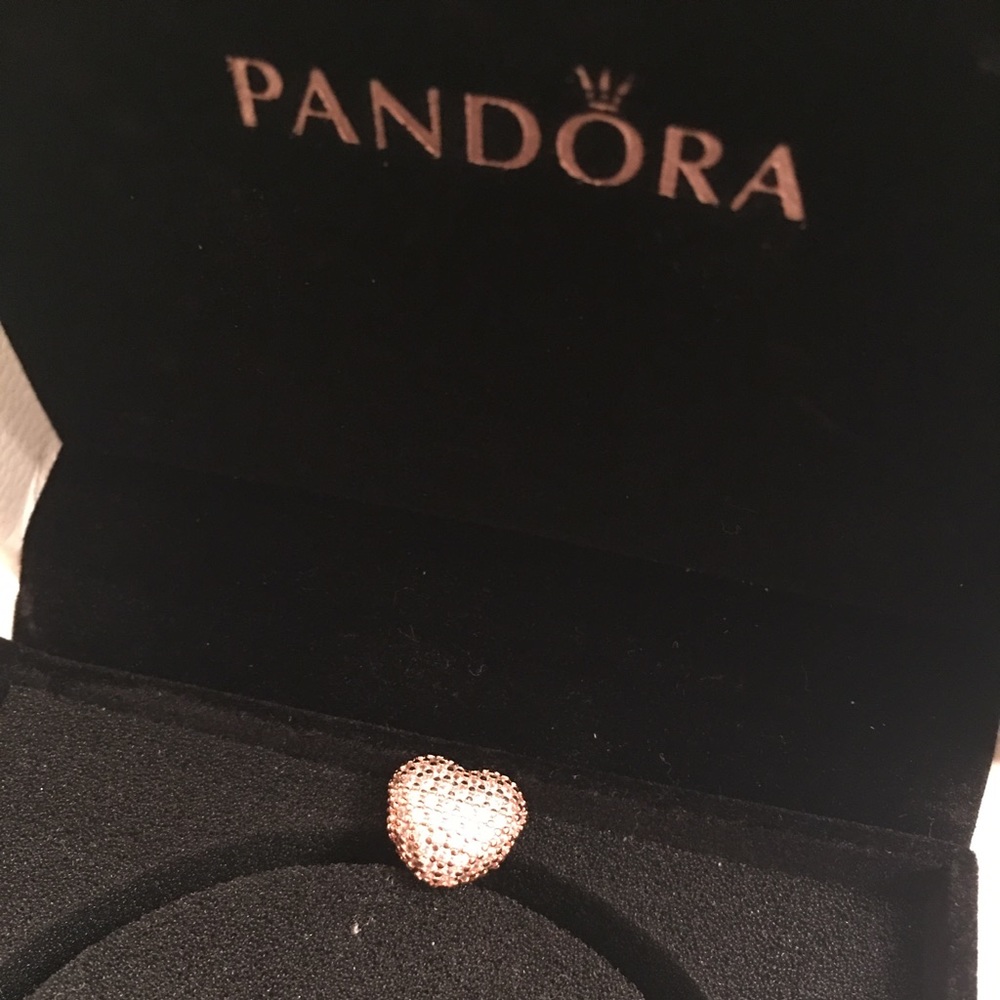 Pandora pave open my heart clip rose gold